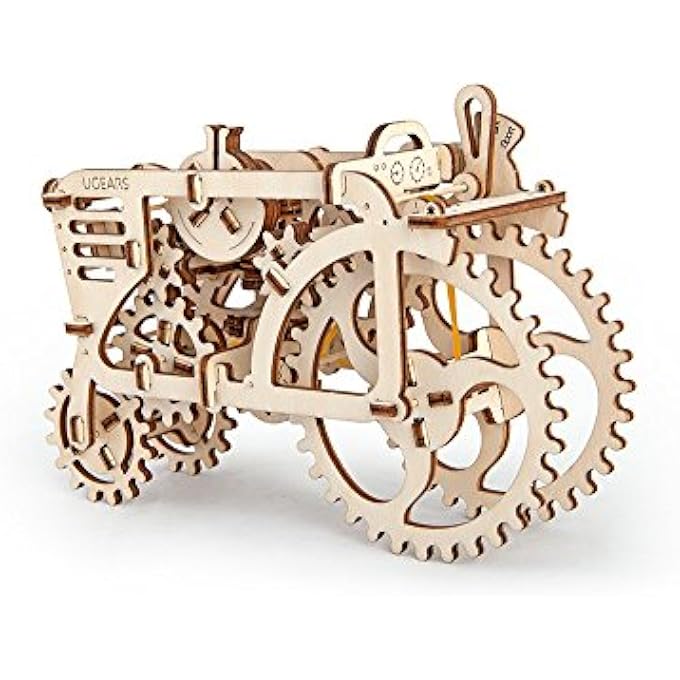 MADE IN EUROPE, 3D WOODEN PUZZLE TRACTOR, MECHANICAL MODEL KIT WITH 97 PARTS, DIY SELF-ASSEMBLY VINTAGE FARM VEHICLE WOODCRAFT CONSTRUCTION TOY, PERFECT FOR GIFTING, NO GLUE NEEDED, UGR-70003 - Image 2